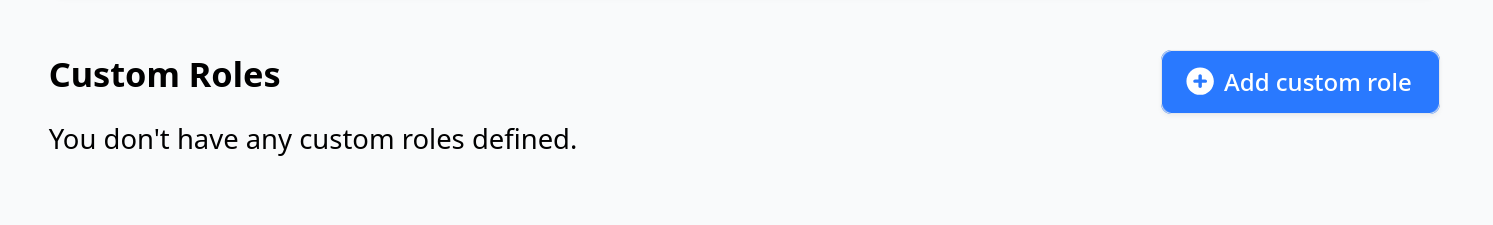 Screenshot of Add Custom Role button