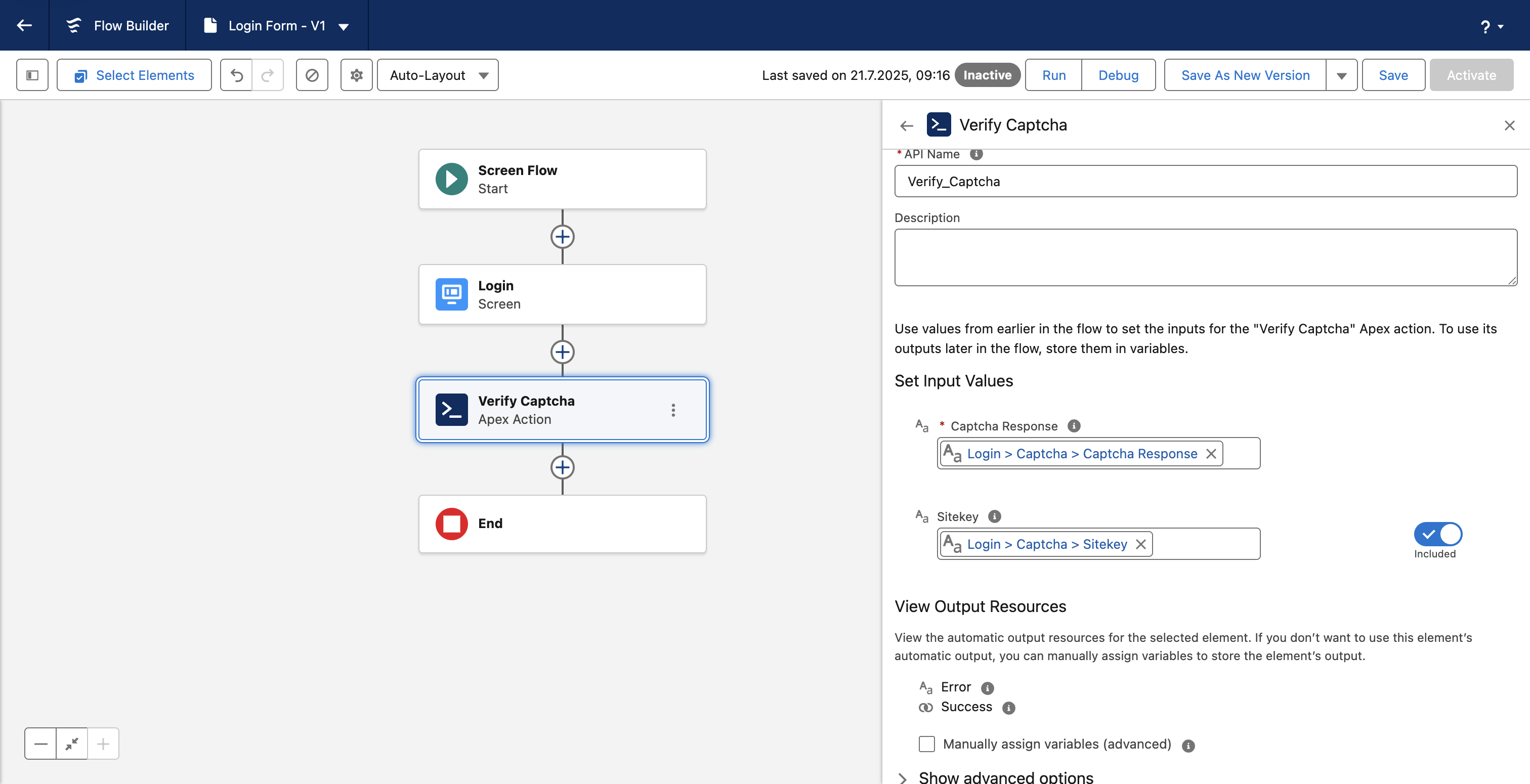Configuring an Apex Action
