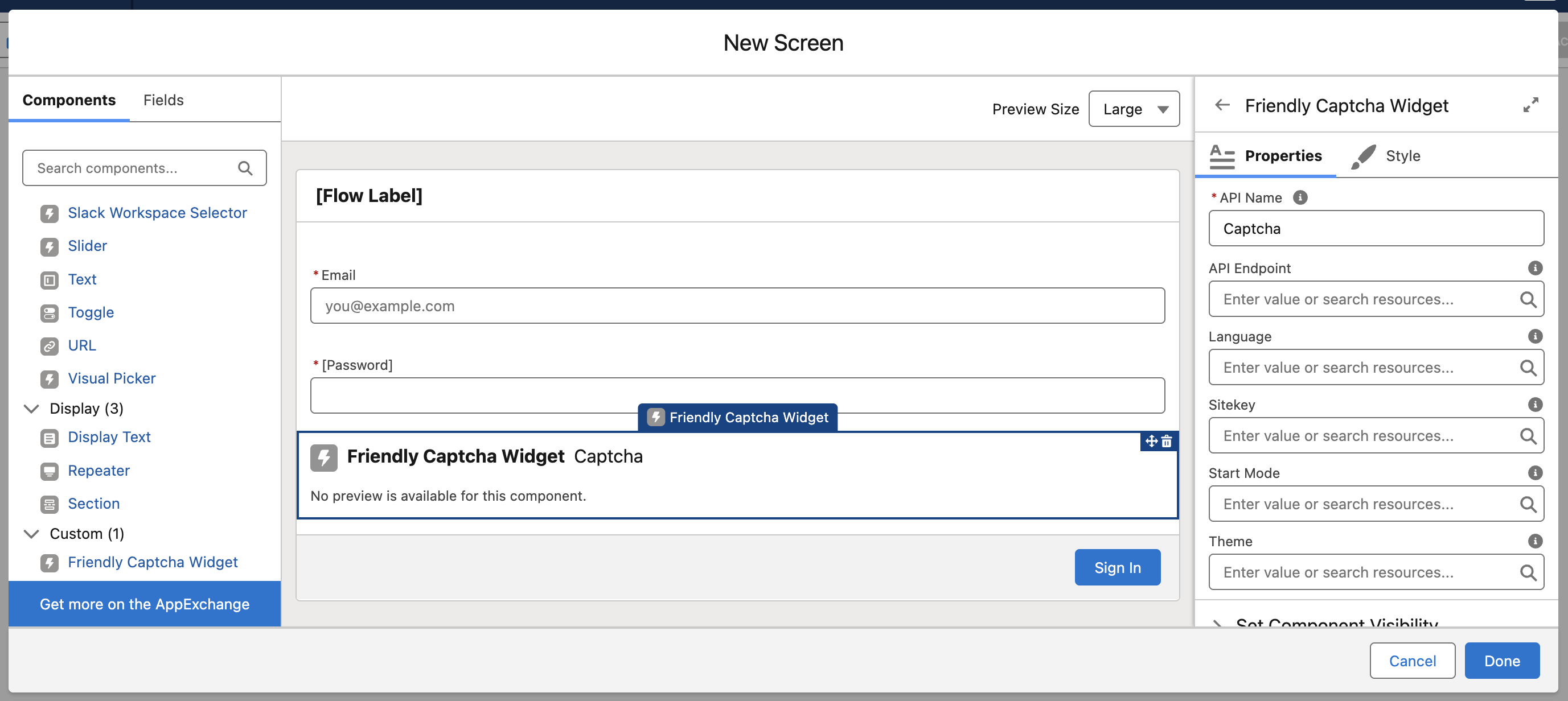 Configuring a Screen Flow