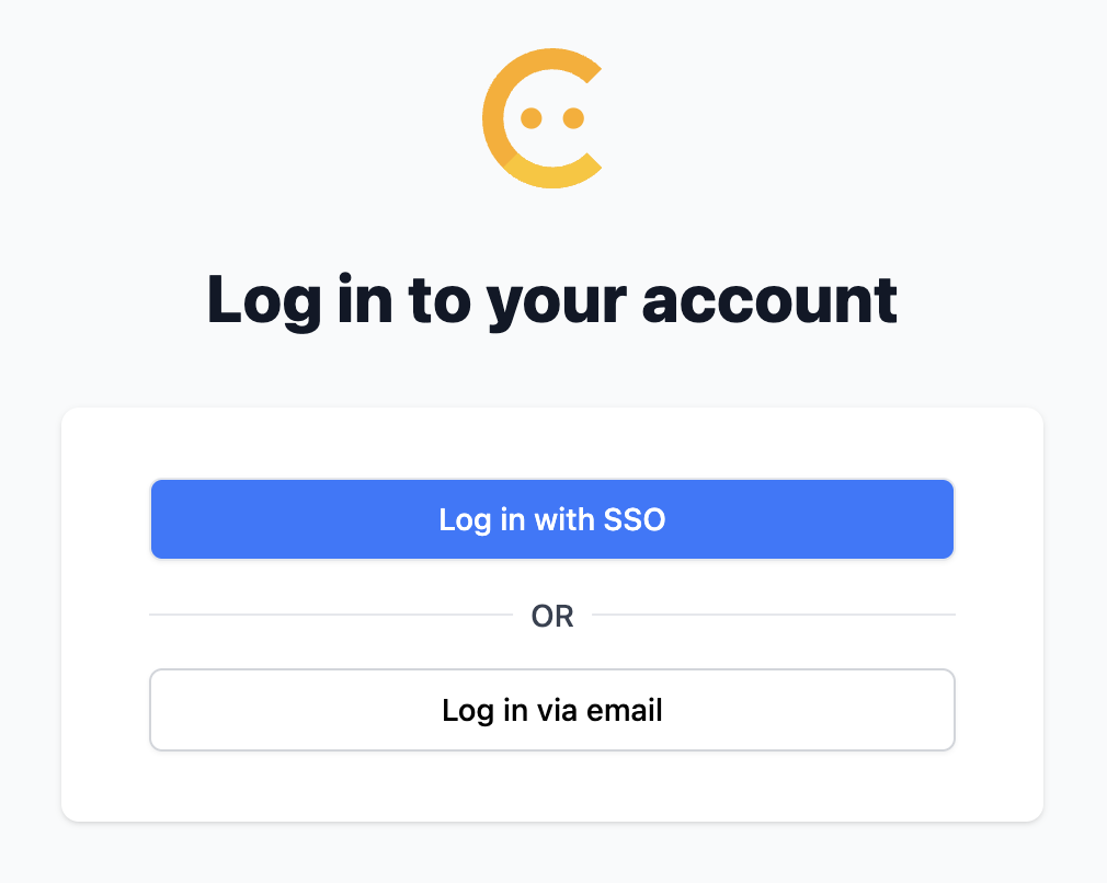 Screenshot of cached Log in with SSO button