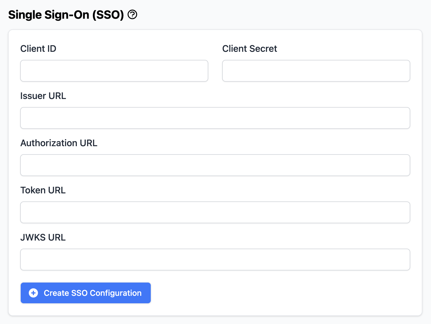 Screenshot of full single sign-on settings