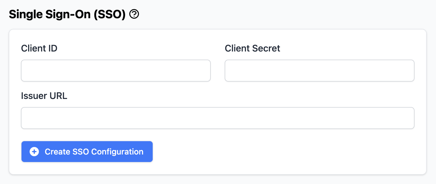 Screenshot of single sign-on settings